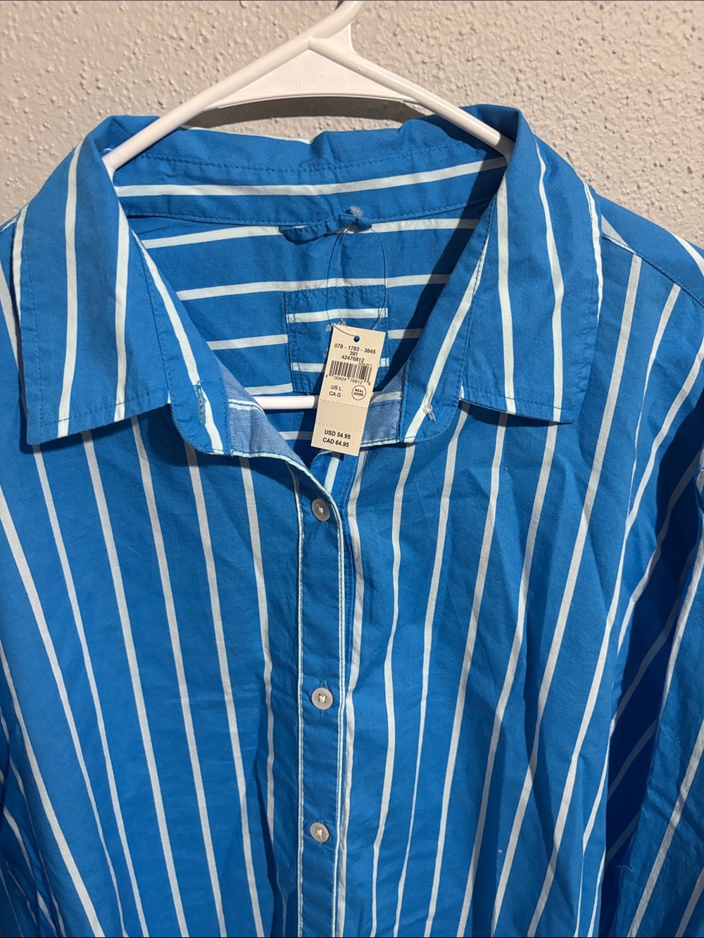 Aerie Women's Good Day Button Down Shirt in Ocean Aqua blue (size Large) - Picture 4 of 7